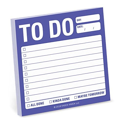 Image of 1-Count Knock Knock to Do Sticky Notes, to Do List Notepads, 3 x 3-inches Each