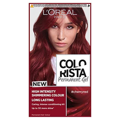Image of L'Oréal Paris Colorista Permanent Gel Hair Dye, Long-Lasting and Vibrant At-Home Hair Colour, High-Intensity Hues with Up to 3x More Shine, Colour: Cherry Red