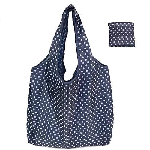 Image of Extra Large Reusable Foldable Ladies Shopping Bag Eco Tote Handbag Fold Away Shopper Bag UK (Classic Polka Dot)