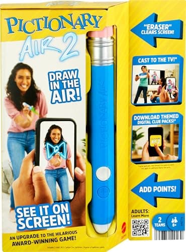 Image of Mattel Games Pictionary Air 2 for Kids, Adults, Family and Game Night - Award-Winning Drawing Game, See it On Screen - HNT74