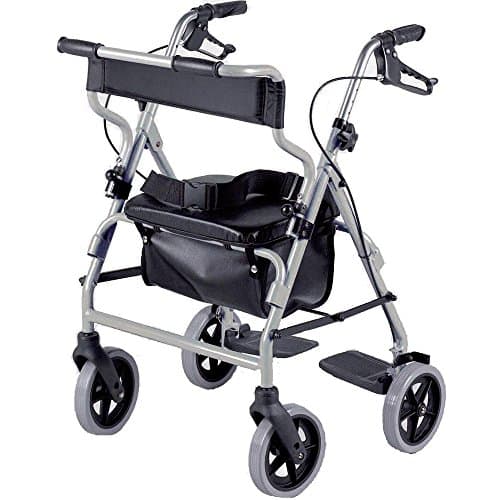 Image of NRS Healthcare 2-in-1 Rollator and Transit Chair M58203 - Height Adjustable