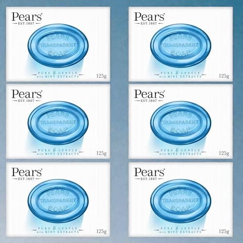 Image of Pears Transparent Mint Blue Soap 125g – Pack of 6