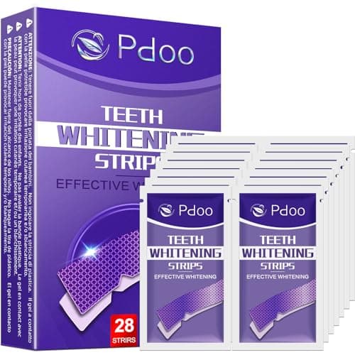 Image of Purple Teeth Whitening Strips 14 Treatments - Enamel-Safe & No-Sensitivity & No-Slip Whitening Strips - Fast Teeth Whitening in 7 Days - Whitening Kit for Coffee, Wine Stains Removal, Mint Flavor