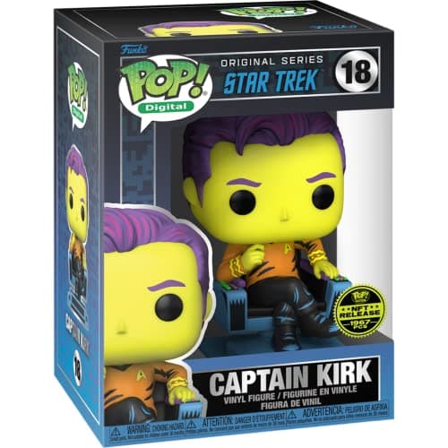 Image of Funko Pop Digital: Star Trek Captain Kirk Legendary Black Light Physical Redemption