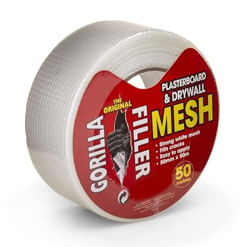 Image of LORD C PLASTERBOARD & DRYWALL SCRIM TAPE Mesh Flashing Plastering Patching Holes High Strength heavy duty White Tape Measures Reinforce Joint Repair Ceiling Cracks (1, 50mm x 50m)