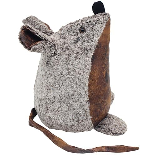 Image of Faux Leather Mouse Design Doorstop | Brown