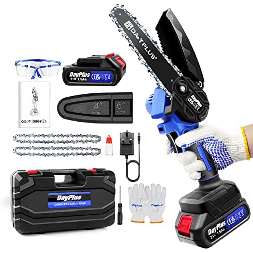 Image of Banas Cordless Pre-Assembled 6" Chainsaw, 800W 2200RPM | Brushless Pure Copper Motor | with 1.5Ah Battery & Hard Plastic Case, Handheld Electric Saw for Branch Pruning, Wood Cutting, Day-to-Day Tasks