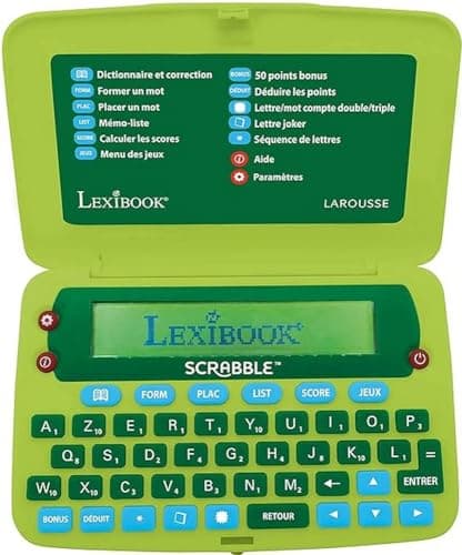 Image of LEXIBOOK Official Scrabble Electronic Dictionary, ODS8, FISF Larousse, Green/Blue, SCR8FR