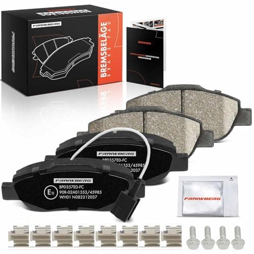 Image of Frankberg Brake Pad Set incl. 4x Pads Front Compatible with Punto Evo 199 500 312 Grande Punto 199 Qubo 225 500 C 312 Replace# 71770118,77367327