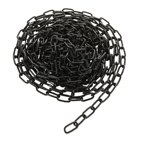 Image of JMIATRY 8 Metres Length Steel Chain, 3mm Heavy Duty Chain Links, Black Galvanized Steel Welded Link Chains Lift for Fence Gate, Garage Doors, Swing Chains and Bicycle Security Lock