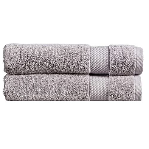 Image of Christy Refresh Bath Sheet Towels | Set of 2 | Quick Dry | Gentle Pastel Tones | Soft Plush Large Bath Towels | Absorbent Shower Towels | 100% Cotton 550GSM | Dove Grey