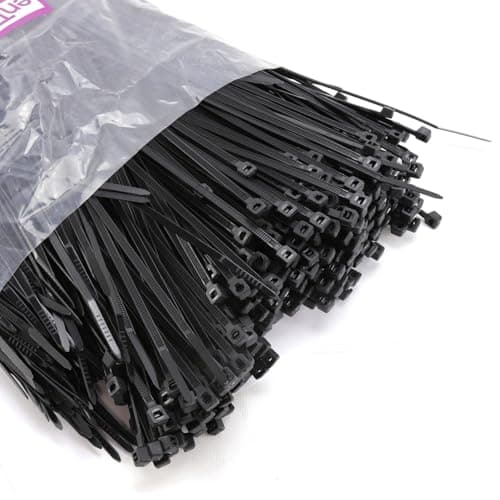 Image of enTie Black Cable Ties - Nylon 66 UL Approved [1000 Pack] (Black, 3.6mm x 200mm)