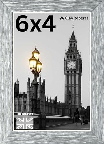 Image of Picture Frame 6 x 4, Light Grey, Freestanding and Wall Mountable, 10 x 15 cm, 6x4 Picture Frames, Grey 6x4 Photo Frames, 4x6 Photo Collage Gallery Display