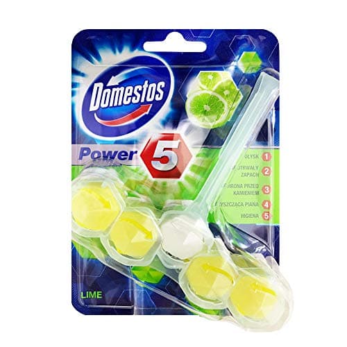 Image of Domestos Power 5 Toilet Block Lime 55g