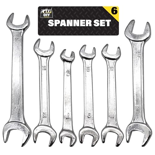 Image of SOL 6 Piece Double Ended Metric Spanner Set 6mm to 17mm Combination Wrench Tools for Automotive Bicycle Household Maintenance Durable Steel Hand Tool Kit