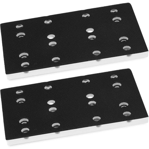 Image of 489252 RTS 400 Replacement StickFix Sanding Pad 2-Pack for festool 80mm X 130mm (3 5/32 x 5 1/4 in) Soft 12 Holes Compatible with festool RTS 400 RS 400 RTSC 400 Random Orbit Sanders