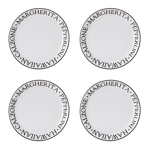 Image of Premier Housewares Serving Small Side Plates Glazed Finishing Large Pizza Plates Serving Set of 4 Porcelain White 23 x 23 x 2 cm