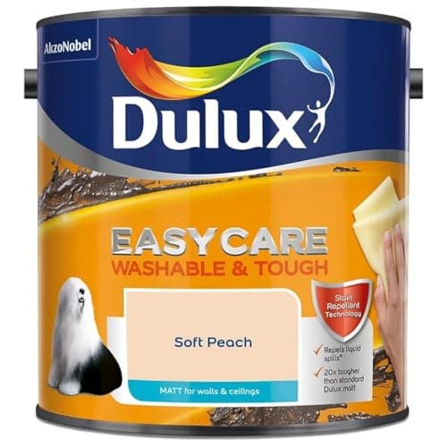 Image of Soft Peach Dulux Easycare Matt Emulsion Paint 2.5L – Washable & Stain Resistant, Durable Matt Finish, Quick Dry, Low Odour Interior Wall & Ceiling Paint