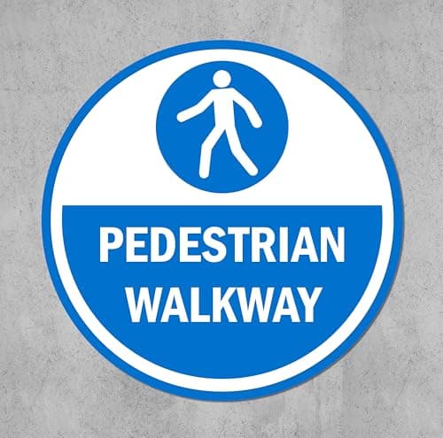 Image of Pedestrian walkway floor sticker - Self adhesive floor graphic (200mm x 200mm)