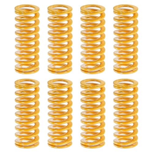 Image of sourcing map 8pcs 3D Printer Heating Bed Spring, 8mm OD 20mm Length Light Load Compression Mould Die Spring 3D Printer Compression Spring for 3D Printer Electric Part, Yellow