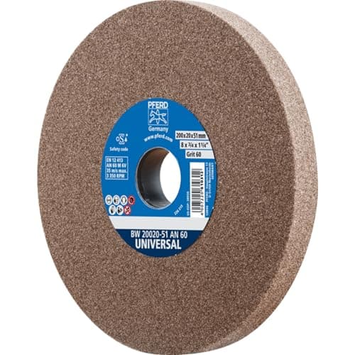 Image of Pferd 39008436 Sanding Disc 200 x 20 x 32 Universal Grit Size 60 Normal Corundum Universal Sanding Disc with Integrated Reducing Sleeves (25/20/16 mm)