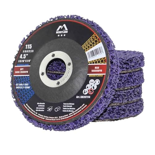 Image of Merryland Strip Disc 115 Paint Rust for Angle Grinder, 115mm Purple Removal Disc 5 Pieces, Strip Wheel Stripping Wheel Cleaning Disc INOX Stainless Steel Iron Universal 4.5inch, Bravo-Line SB207114-05