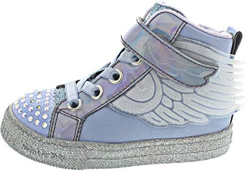 Image of Skechers Baby Girl's Shuffle Lite-Lil Sparkle Wing Sneakers, Purple, 5 UK Child