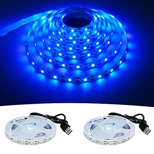 Image of GOMING 5V USB LED Strip Light Blue USB Powered 4M (2pcs x 6.6ft) 240LEDs Flexible SMD2835 No-Waterproof IP20 LED Tape Lights