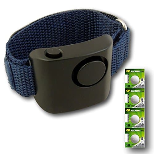 Image of Minder® Loud Wrist Worn Jogger Jogging Runner Running Walker Personal Panic Attack Rape Safety Security Alarm with Hook and Loop Adjustable Strap 130dB (Black, With Spare Batteries)