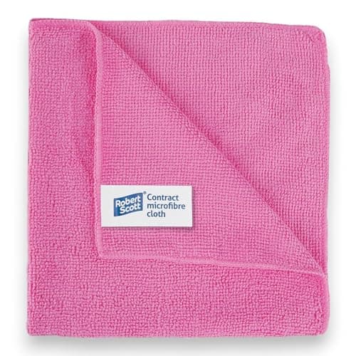 Image of Robert Scott CICS132 Microfibre Cloth, Contract, 40 cm x 40 cm, Red (Pack of 10)