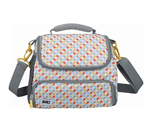 Image of BUILT Insulated Lunch Bag with 'The Stylist' Design, Polyester, Grey/White, 18.5 x 27 x 21 cm