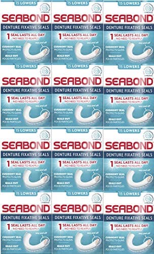 Image of Twelve Packs of Seabond Denture Fixature Seals 15 Lowers