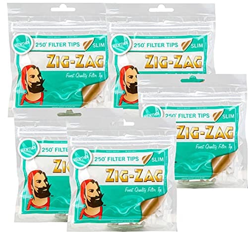 Image of Original ZIG ZAG Filters Tips Packs (Menthol - 250 Tips Pack, 5)