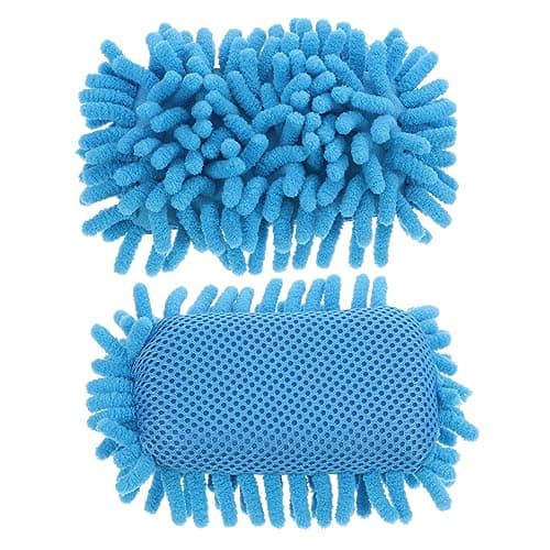 Image of Operitacx 2 Pcs Blue Chenille Foam Chalkboard Cleaner Erasers Lightweight Dry Wipe Board Erasers for School and Office Use