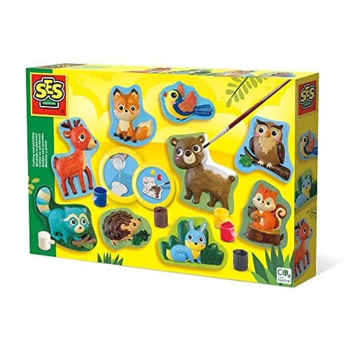 Image of SES Creative 01134 Casting and Painting - Forest Animals - Forest Animals Theme; Quick-Drying Plaster; The Detailed Mould yields Excellent Results; Encourages Creativity; Age 5+