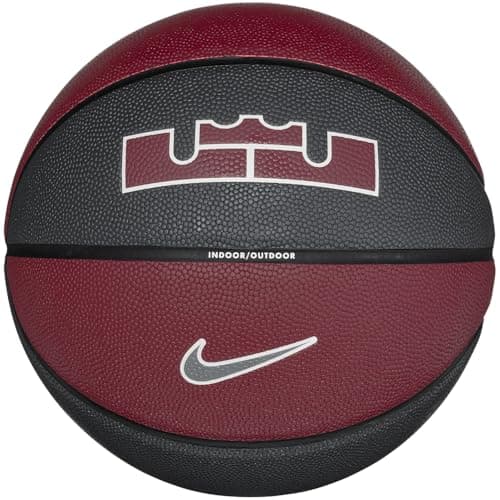 Image of Nike All Court Basketball 8P 2.0 LeBron James – Indoor Outdoor Basketball Ball – Performance Basketball – Deflated delivered, Anthracite/Black/Sail/Dark Team Red, 7
