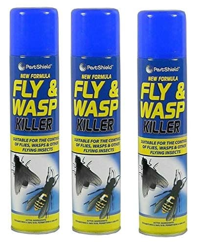 Image of 3 PCS FLY AND WASP KILLER SPRAY FLYING INSECTS MIDGES MOSQUITOES 300ML HOUSEHOLD