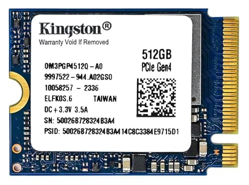 Image of Kingston 512GB M.2 2230 PCIe Gen 4.0x4 NVMe SSD TLC NAND (Speeds up to 4700 MB/s) OM3PGP4512Q-A0 Compatible with Steam Deck Surface Ally Mini PCs