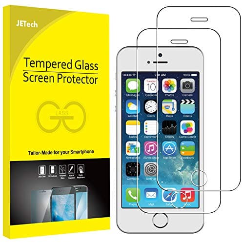 Image of JETech Screen Protector for iPhone 5s/5c/5/SE 2016 (Not for 2022/2020 Edition), Tempered Glass Film, 2-Pack