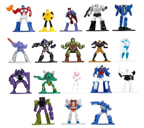 Image of Jada Transformers 1.65" 18-Pack Wave 3 Die-Cast Figures Nano Metalfigs, Toys for Kids and Adults