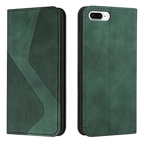Image of Mo-Somnus Compatible with iPhone 6S Plus/iPhone 6 Plus Case, Shockproof Wallet Case PU Leather with Card Holder Stand Magnetic Flip Cover for iPhone 6S Plus/6 Plus (5.5 Inch) Phone Cases (Green)