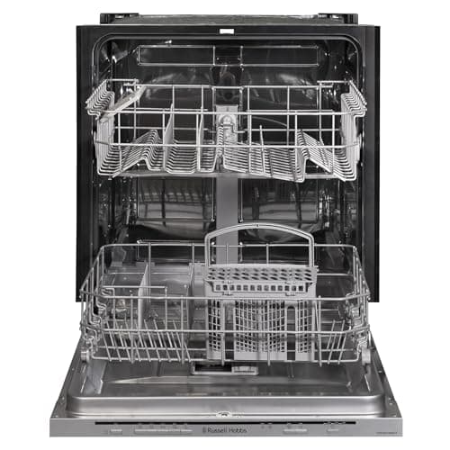 Image of Russell Hobbs Fully Integrated, Built-In Dishwasher, Class E, 12 Place Settings, 5 Wash Programs, 9-Hour Delay Start and Half Load Function in Grey, RH60BIDW00E1