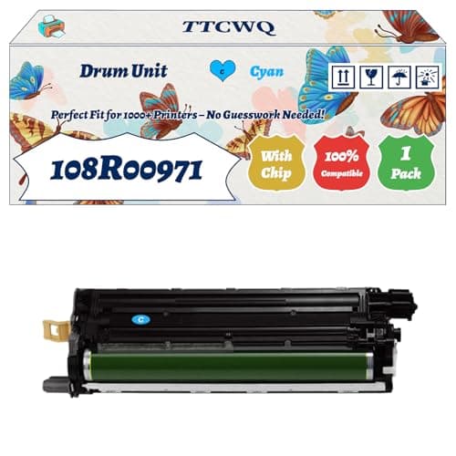 Image of Compatible for Xerox 108R00971 Drum Unit Work for Xerox Phaser 6700 6700DN 6700DT 6700DX 6700N Printers, with Chip, High Yield 60000 Pages, High-Definition Printing (1 Pack Cyan)