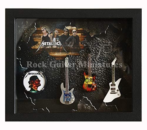 Image of RGM8974 James Hetfield Miniature Guitar Collection in Shadowbox Frame