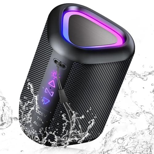 Image of aowoka Bluetooth Speaker, 2025 Portable Wireless Speakers With Led Light, Bluetooth 5.4, 24H Playtime, Enhanced Bass, IPX7 Waterproof, Outdoor Speaker for Travel, Sport, Party, Biking.