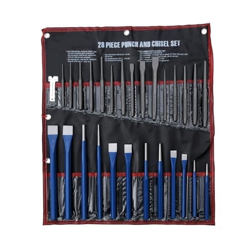 Image of Neilsen CT2929-28pc Punch & Chisel Set with Taper Punches, Cold Chisels, Pin Punches, Centre Punches, Gauge and Storage Pouch – Ideal for Marking and Cutting