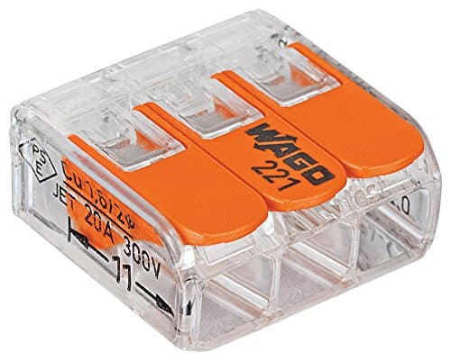 Image of WAGO 221-413/VE00-2500 221 Series 3 Conductor AWG 24 – 12 Transparent Body Connector w/Levers - 50 item(s)