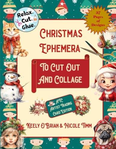 Image of Christmas Ephemera To Cut Out And Collage: ATC Artist Trading Card Edition