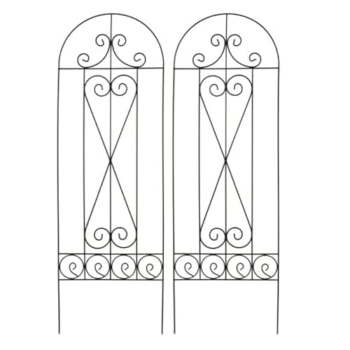 Image of Garden Gear 1.2 Metre Metal Plant Support, Decorative Bird Design for Borders, Flowerbeds, Plant Pots & Pathways (2 x Swirl Metal Plant Support)