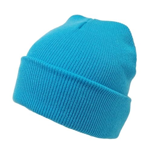 Image of Komonee Beanie Hat Plain Baby Blue Soft Comfortable Casual for Men Women Warm Knitted Winter Woolly Skully Ski Headwear Stretchy Thermal Unisex Cap Perfect for Daily Wear Outdoor Sports